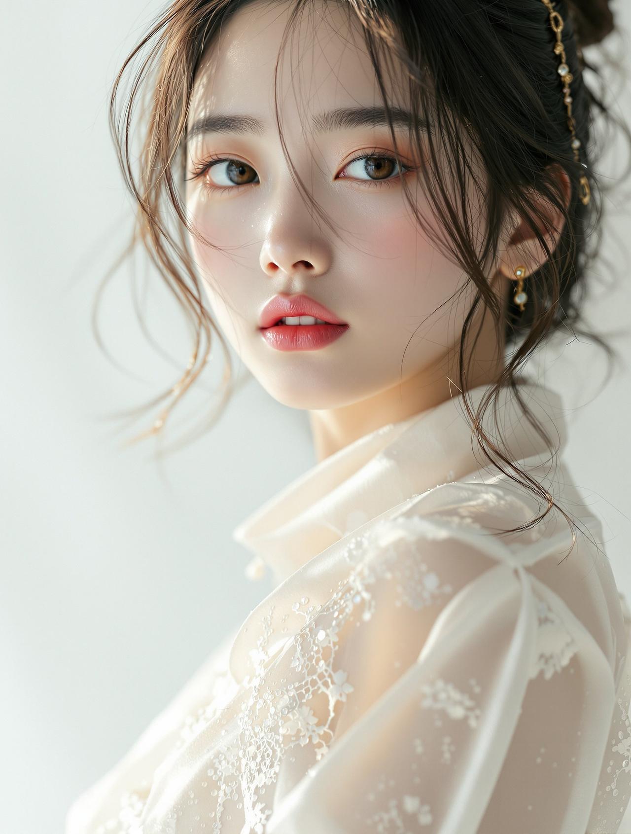 清晨露珠与纯白 - 白丝写真写真作品